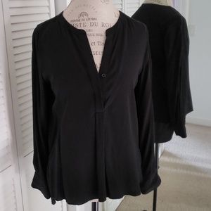 BCBG - black long sleeve silk shirt XS